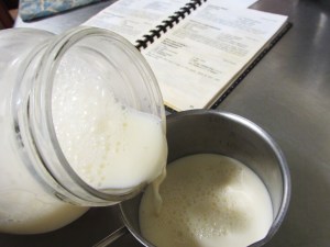 Next, grab a jar of milk.....