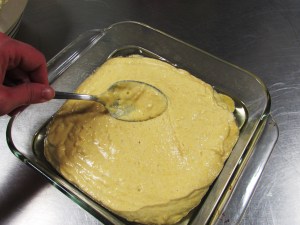 ...smooth the top a bit. Then pop into a nice, hot oven!