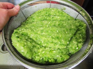 With all that extra water gone you have a green, squishy mat!